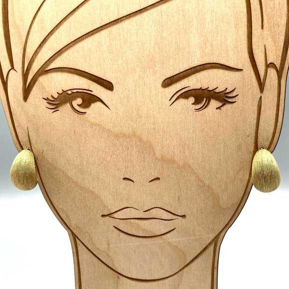 Unique Vintage Half Hoop Earrings, Softly Textured Gold Tone Clip Ons - Picture 1 of 6